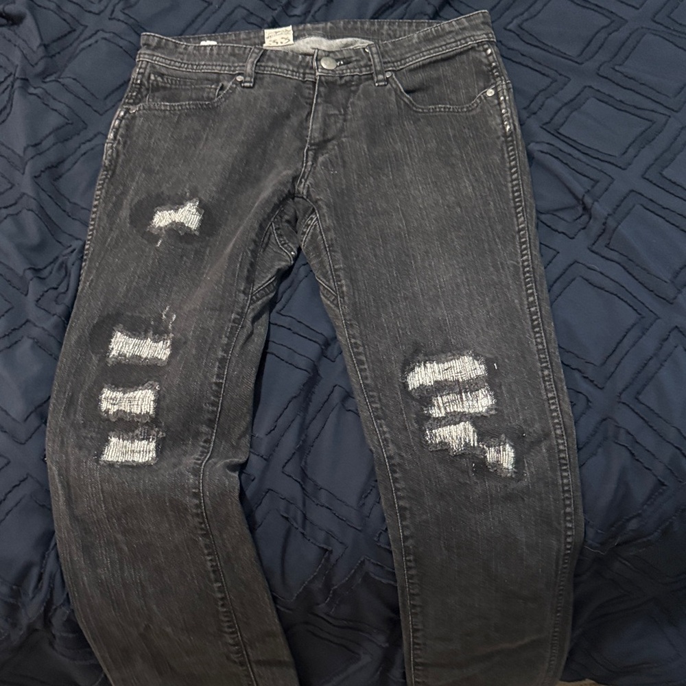 Volcom Men's Skinny Jeans - Distressed Black